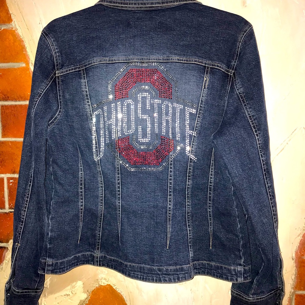 OSU Denim/Jean Jacket (S) with rhinestone design.
